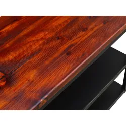 Stolik kawowy industrialny / loft z blatem drewnianym KM2